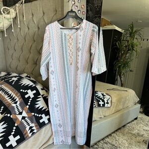 Siri Women's 4XL Embellished Embroidered Sequin Tunic Dress Top Sequin Boho